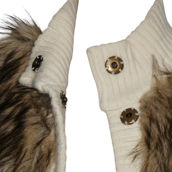 Michael Michael Kors  Cream Faux Fur/Knit Vest Size M - Picture 9 of 13